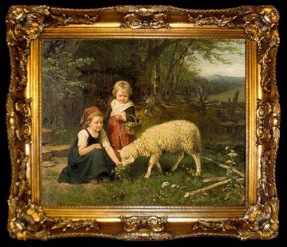 framed  Rudolf Epp My pet lamb, ta009-2